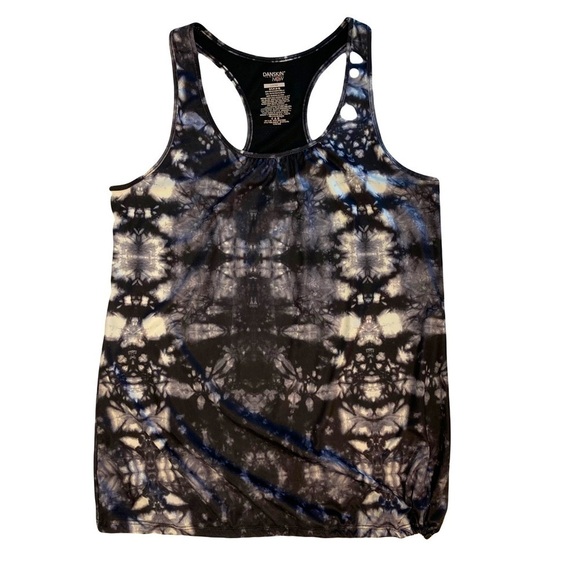 Danskin Tops - Danskin loose fit black and white tie dye racerback workout top